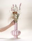 Gabriel Vase Pink Squares and Stripes