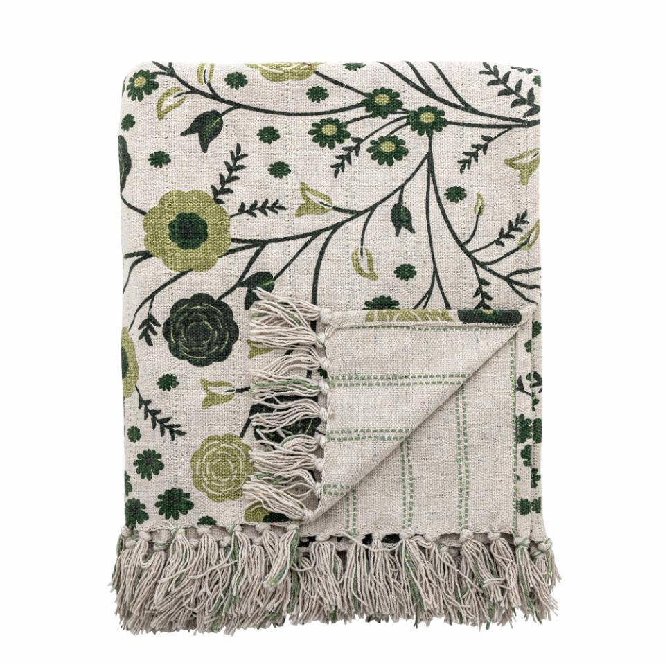 Eydis Green Floral Throw