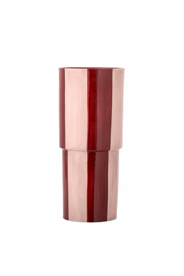 Floki Wide Stripe Vase / Red