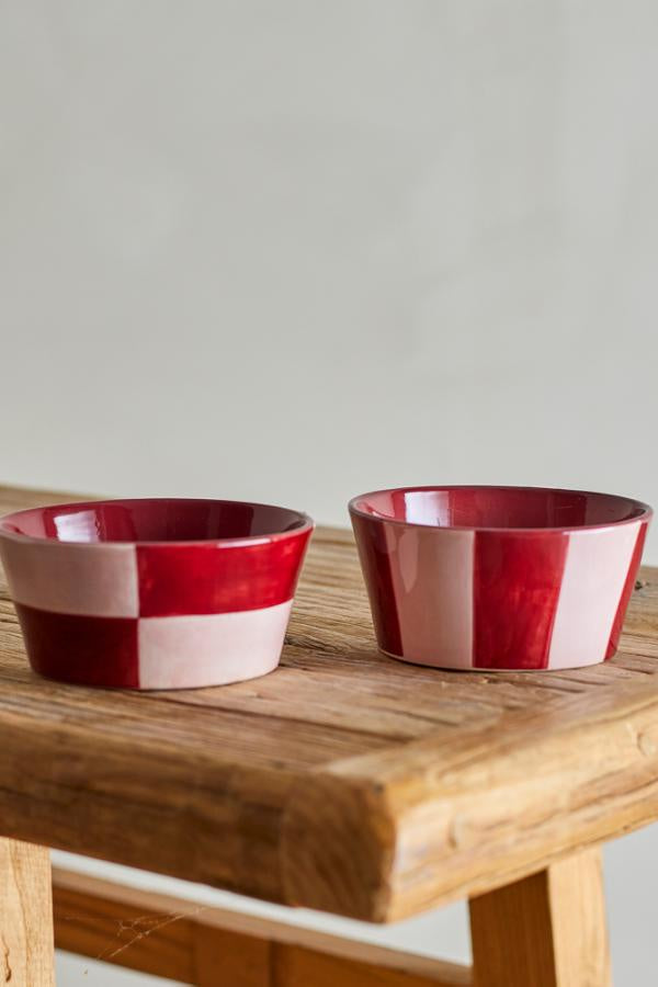 Floki Checkerboard Bowl / Red
