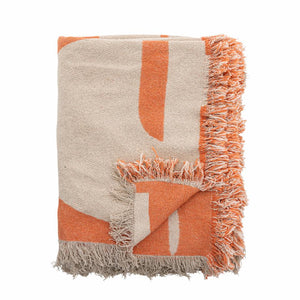 Caya Abstract Recycled Cotton Throw / Orange