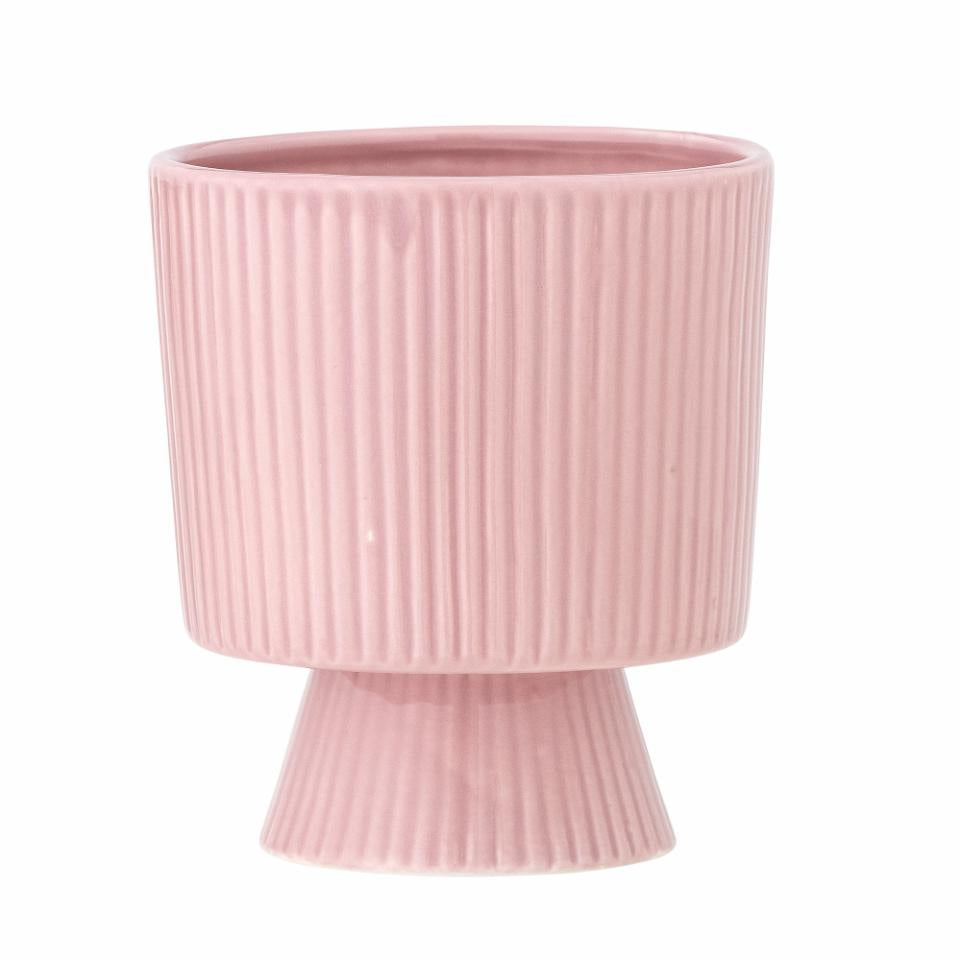 Pink Textured Flowerpot on Stand