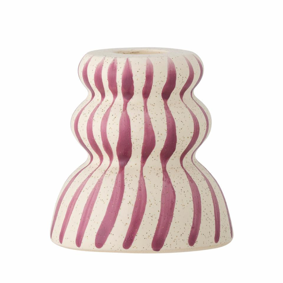 Gabin Striped Candle Holder / Purple