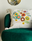 Pico Floral Embroidered Cushion