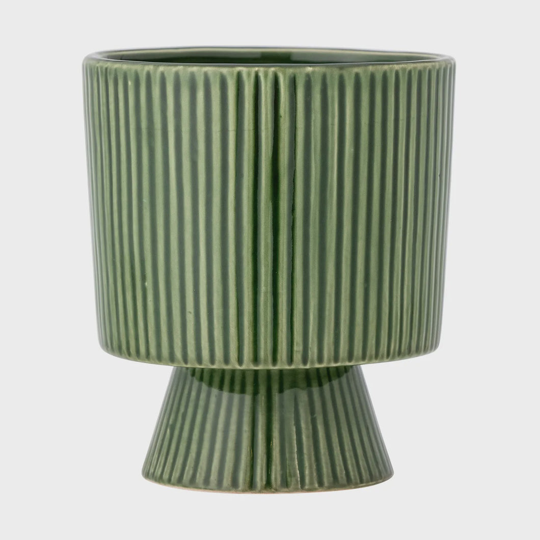 Green Textured Flowerpot On Stand