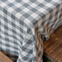 Load image into Gallery viewer, Gingham Cotton Tablecloth / Green