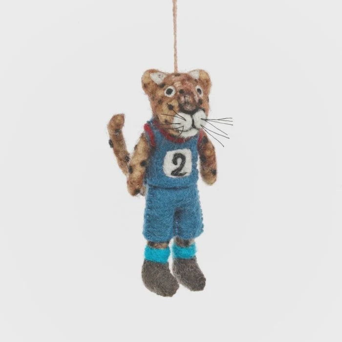 Felt Running Cheetah Tree Decoration