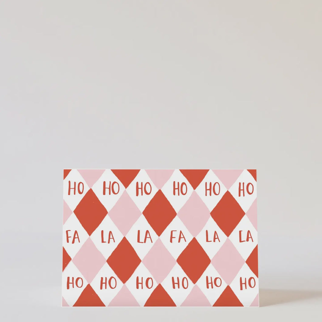Harlequin Ho Ho Fa La La Card