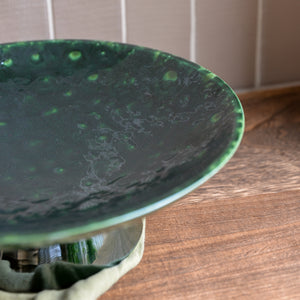 HKliving The Emeralds: Ceramic Glazed Bowl Dark Green