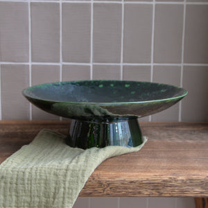 HKliving The Emeralds: Ceramic Glazed Bowl Dark Green