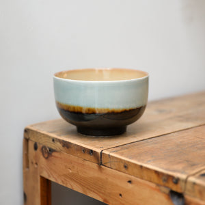 HKliving 70s Ceramic Noodle Bowls / Brown and Blue
