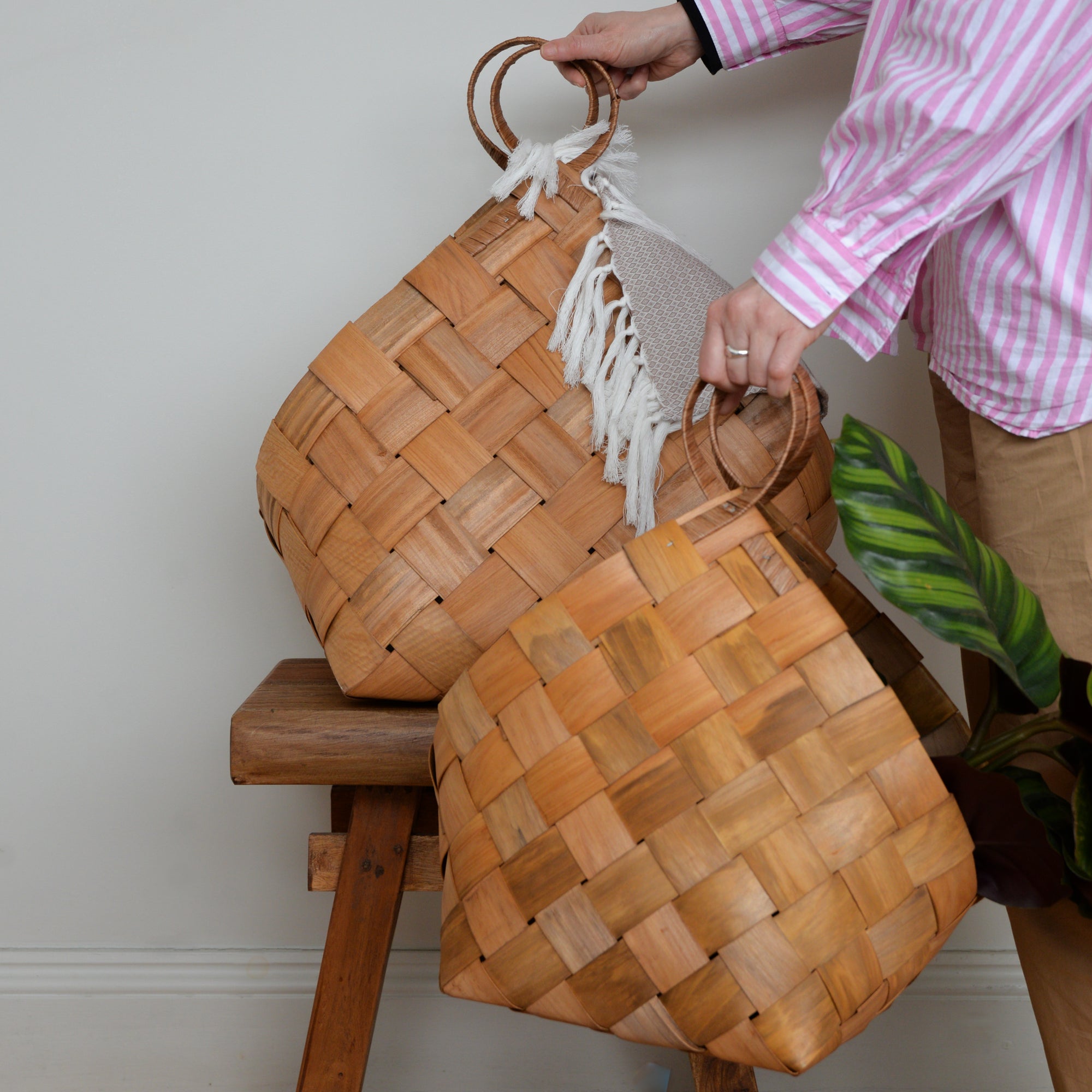 House Doctor Conical Woven Baskets (Choice of three sizes)