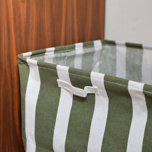 Laundry Storage Basket/ Green Stripe or Brown Stripe