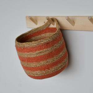 Seagrass Basket / Orange stripe