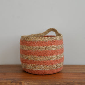 Seagrass Basket / Orange stripe