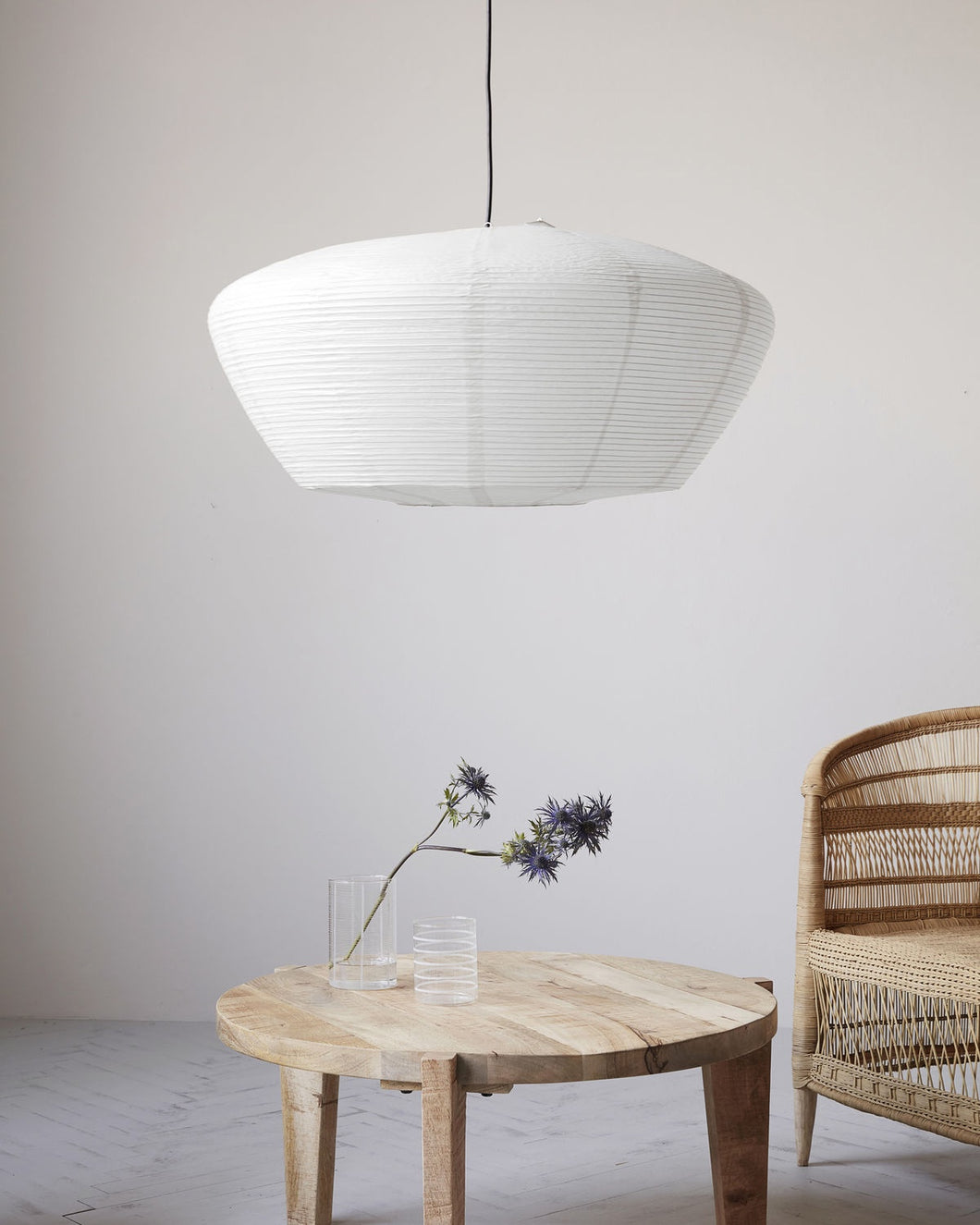 Bidar Rice Paper Lampshade in White / Sizes