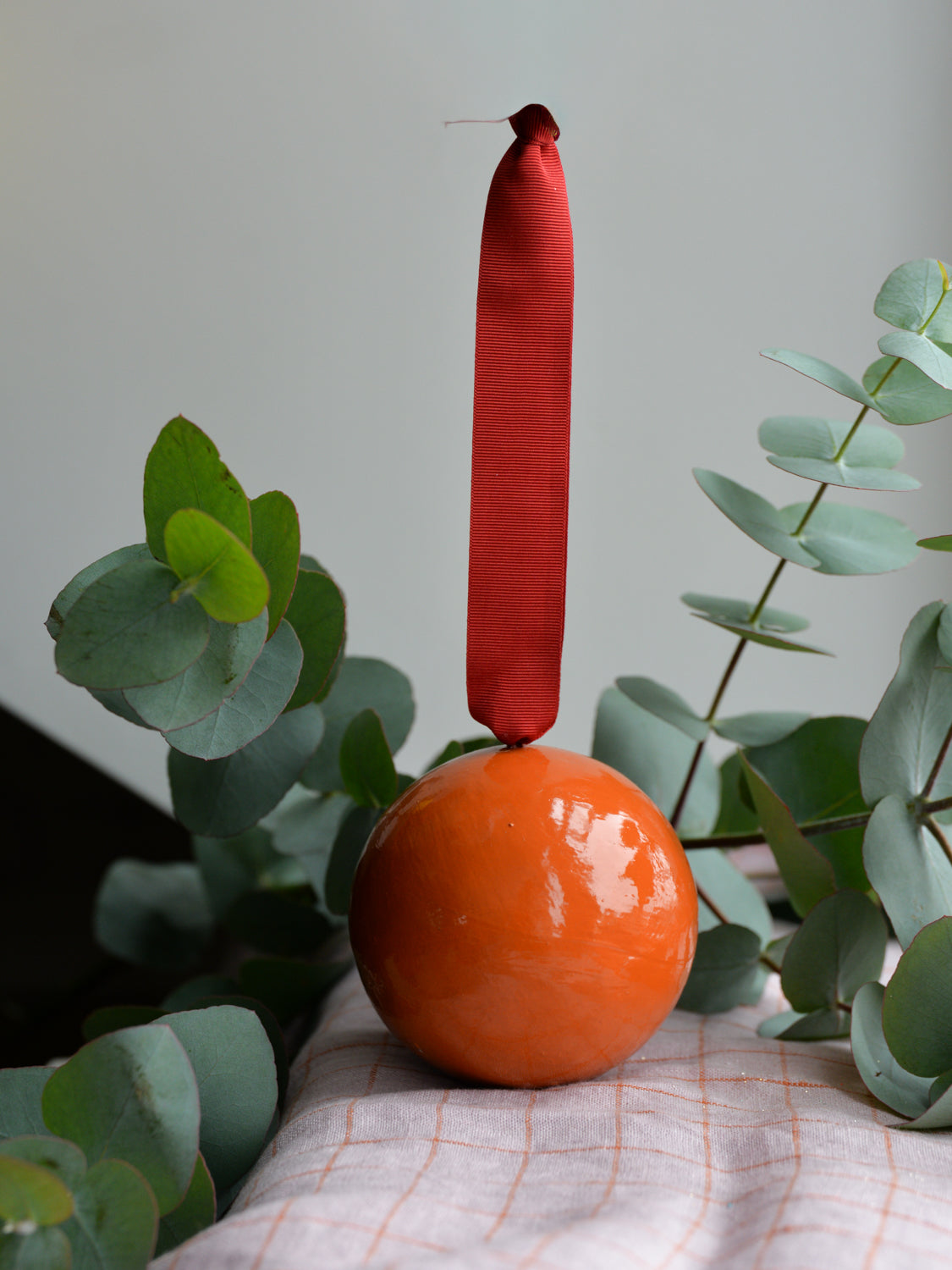 Orange Colour Block Bauble