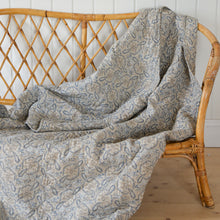 Load image into Gallery viewer, Blue and Beige Paisley Cotton Quilt