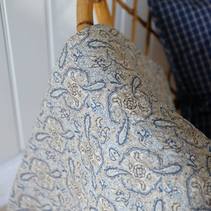 Blue and Beige Paisley Cotton Quilt