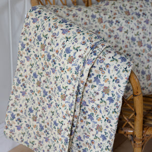Purple and Brown Floral Quilt