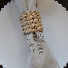 Load image into Gallery viewer, Embroidered Linen Napkin / Mistletoe