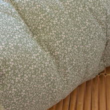 Load image into Gallery viewer, Bench Cushion/Mattress Green and White Flower Pattern