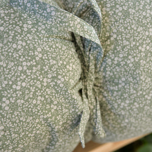 Bench Cushion/Mattress Green and White Flower Pattern