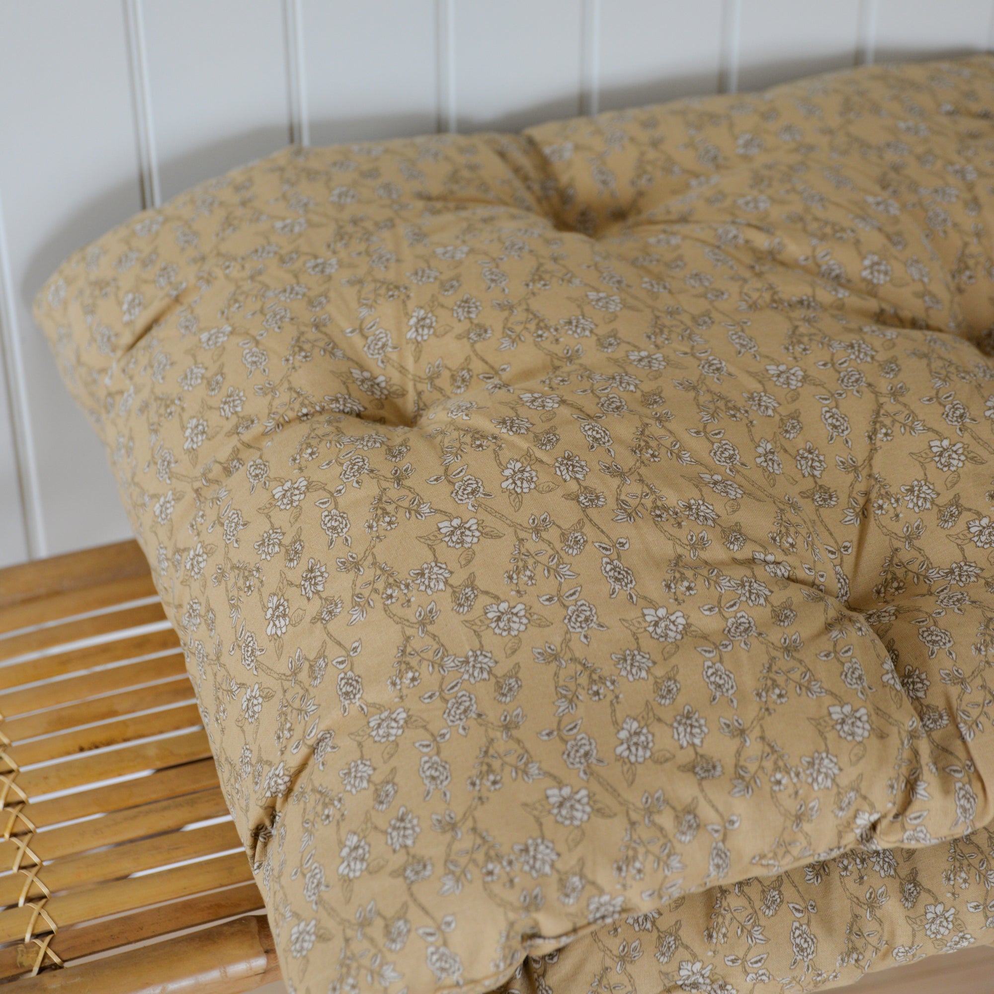 Bench Cushion/Mattress Yellow Floral Print