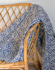 Block Patterned Blue Quilt