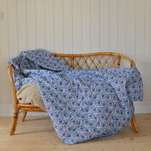 Load image into Gallery viewer, Blue and White Floral Soft Cotton Quilt