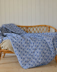 Soft Cotton Quilt / Blue and White Floral