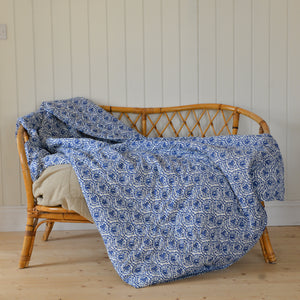 Blue and White Floral Soft Cotton Quilt