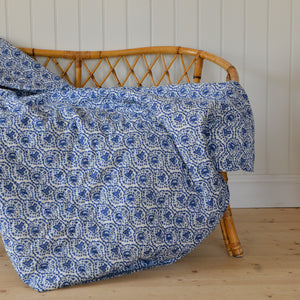 Blue and White Floral Soft Cotton Quilt