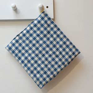 Blue and White Gingham Check Pot Holder