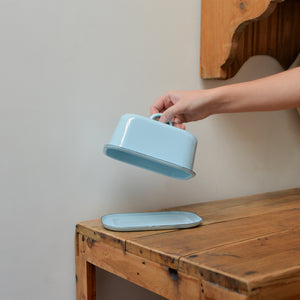 Blue Enamel Butter Box