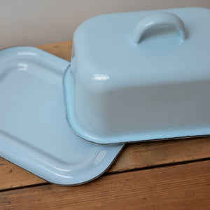 Blue Enamel Butter Box