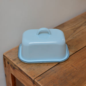 Blue Enamel Butter Box