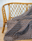 Brown and Blue Floral Quilt