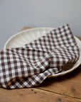 Brown and White Gingham Check Napkin