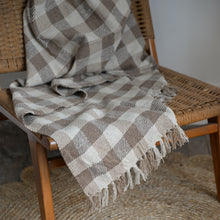 Load image into Gallery viewer, Brown and Beige Check Cotton Throw