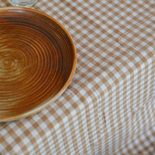Load image into Gallery viewer, Brown Gingham Everyday  Square Table cloth