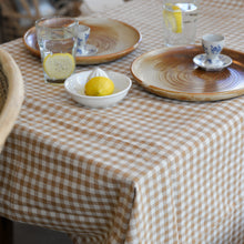 Load image into Gallery viewer, Brown Gingham Everyday  Square Table cloth