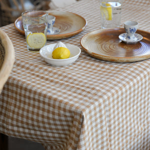 Brown Check Gingham Everyday Tablecloth