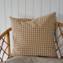 Load image into Gallery viewer, Brown Gingham Cushion