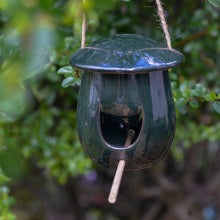 Load image into Gallery viewer, Ceramic Bird Feeder / Green