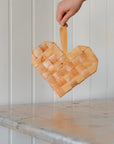 Chip Wood Heart Woven Hanging Ornament