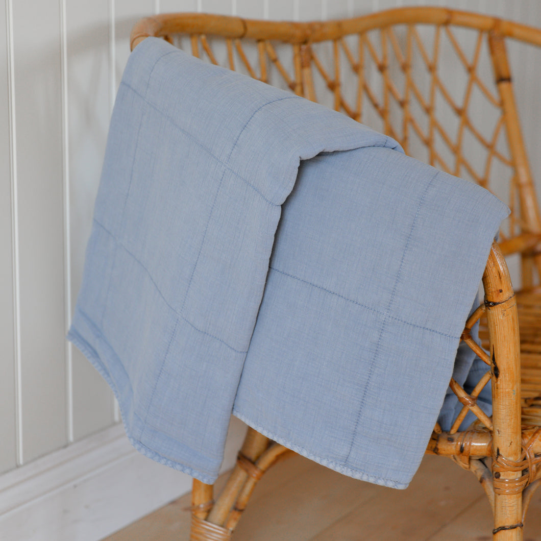 Classic Quilt in Pastel Blue / 130 x 180