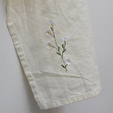 Load image into Gallery viewer, Daisy Embroidered Tea Towel