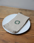 Embroidered Napkin / Christmas Wreath