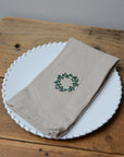 Embroidered Napkin / Christmas Wreath